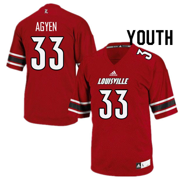 Youth #33 Mario Agyen Louisville Cardinals College Football Jerseys Stitched Sale-Red